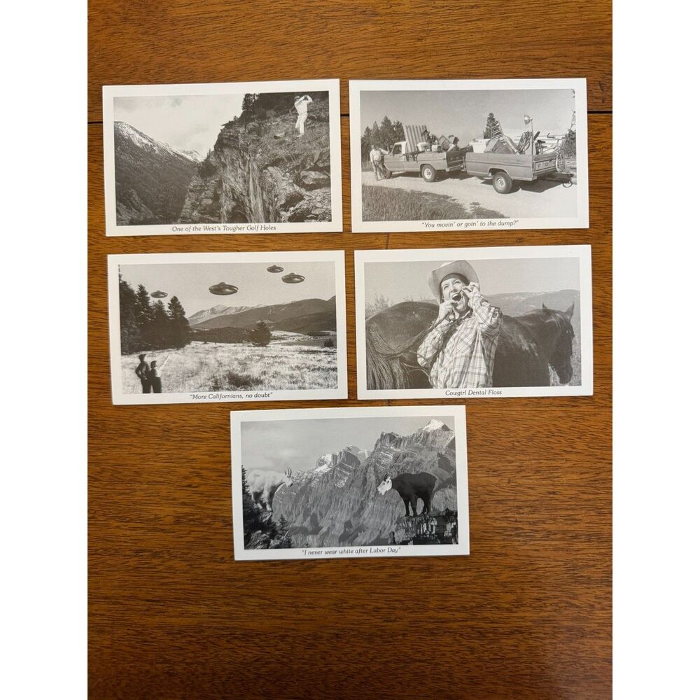 Paul Stanton Duckboy Cards Lot of 5 Western Humor Postcards Black White